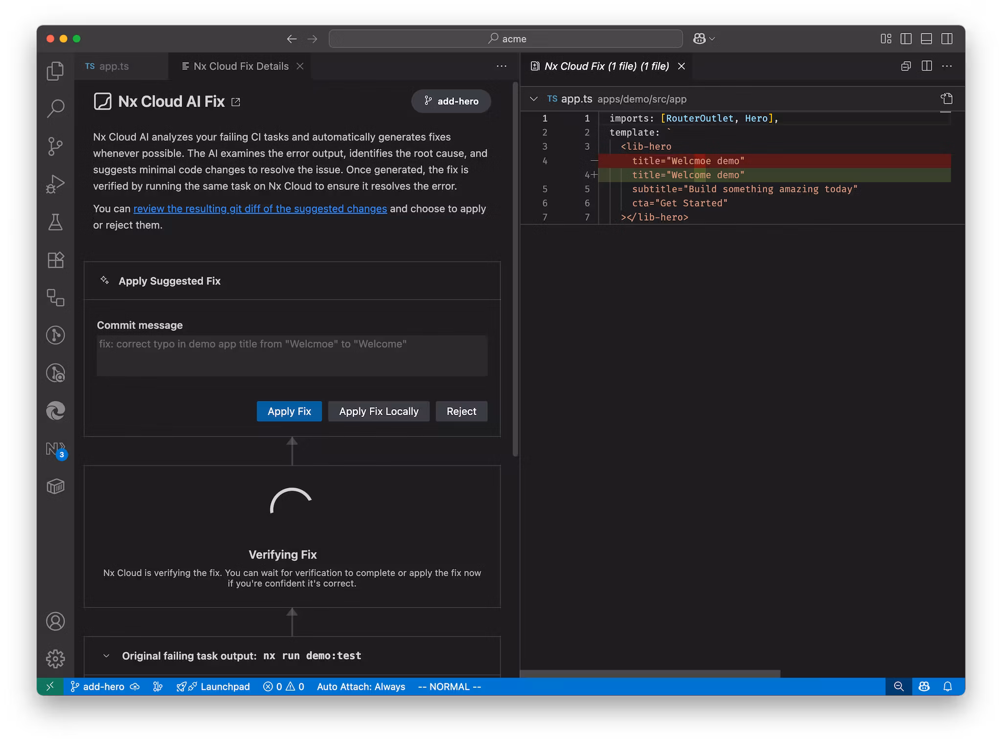 Suggestion to fix the typo in the editor